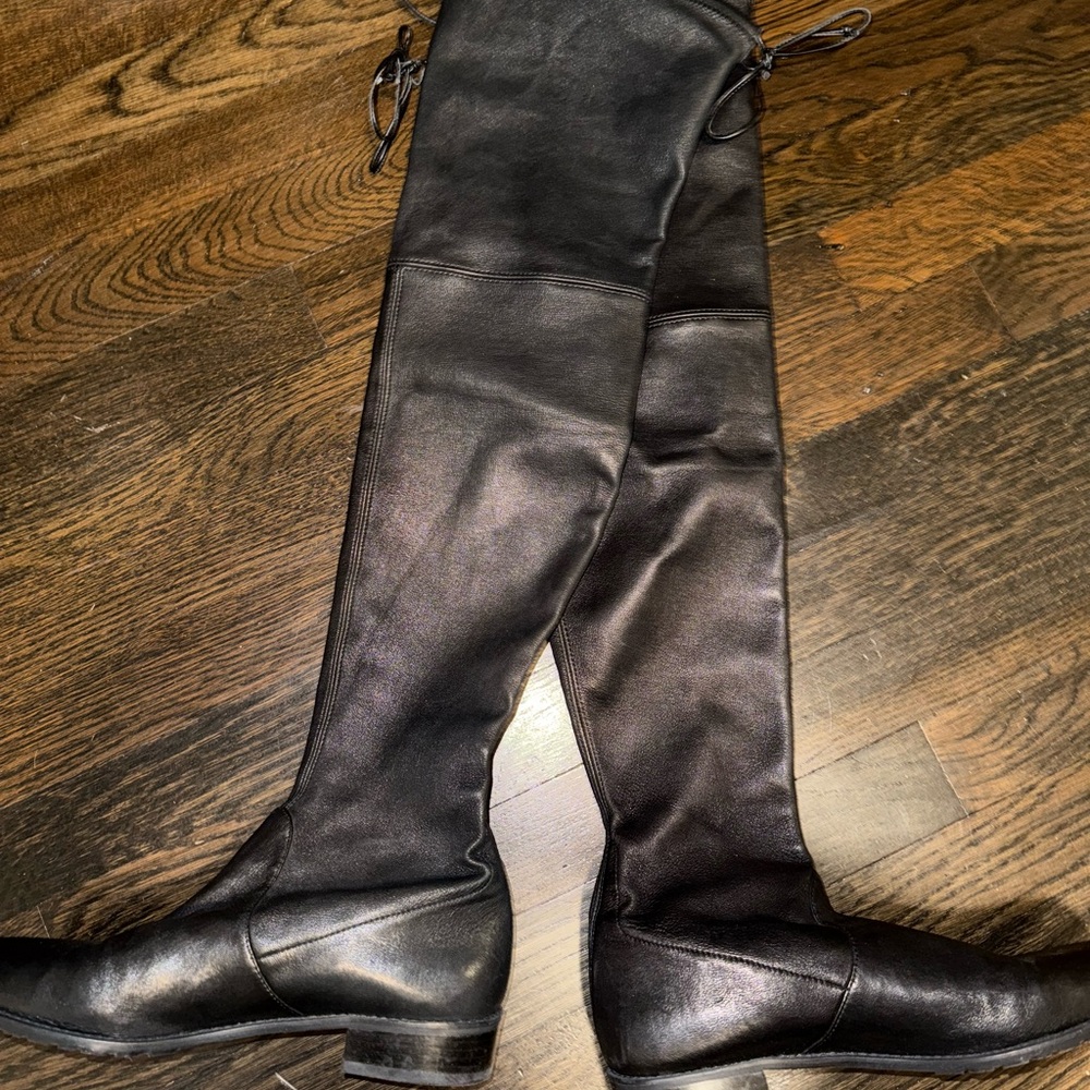 Stuart weitzman leather lowland Black Over-the-Knee Boots 8.5